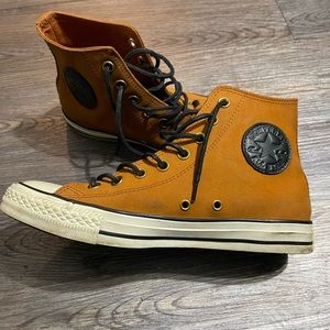 Brown Canvas Hightop Converse Shoes